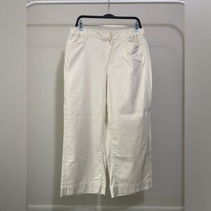 Loft Outlet Women's High Rise Wideleg Pants Ivory White Size L